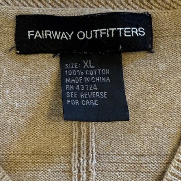 Fairway Outfitter Mens Tan Brown Knit Sleeveless Golf Sweater Vest Sz XL Cotton - Picture 4 of 10